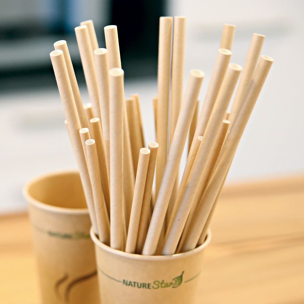 Paper drinking straw "Classic" unicolored FSC®-certified in application
