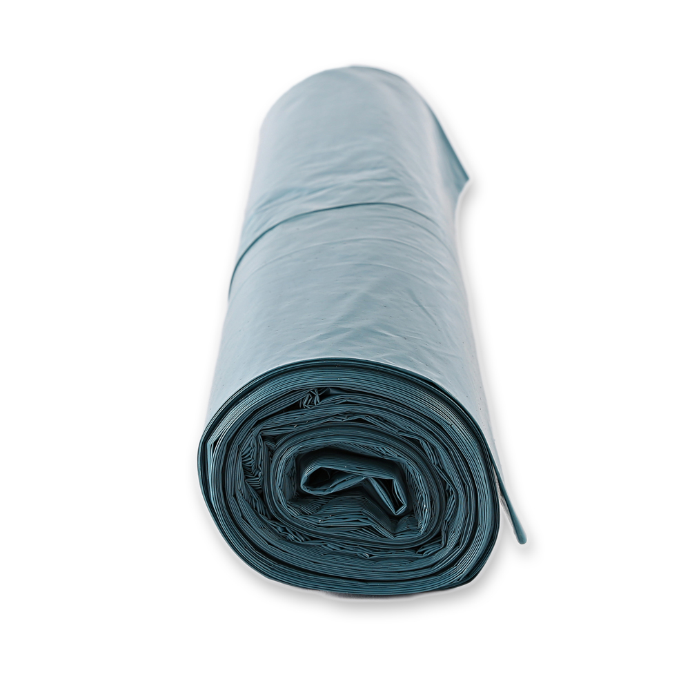 Waste bags Eco, 120 l made of LDPE on roll in blue in the side view