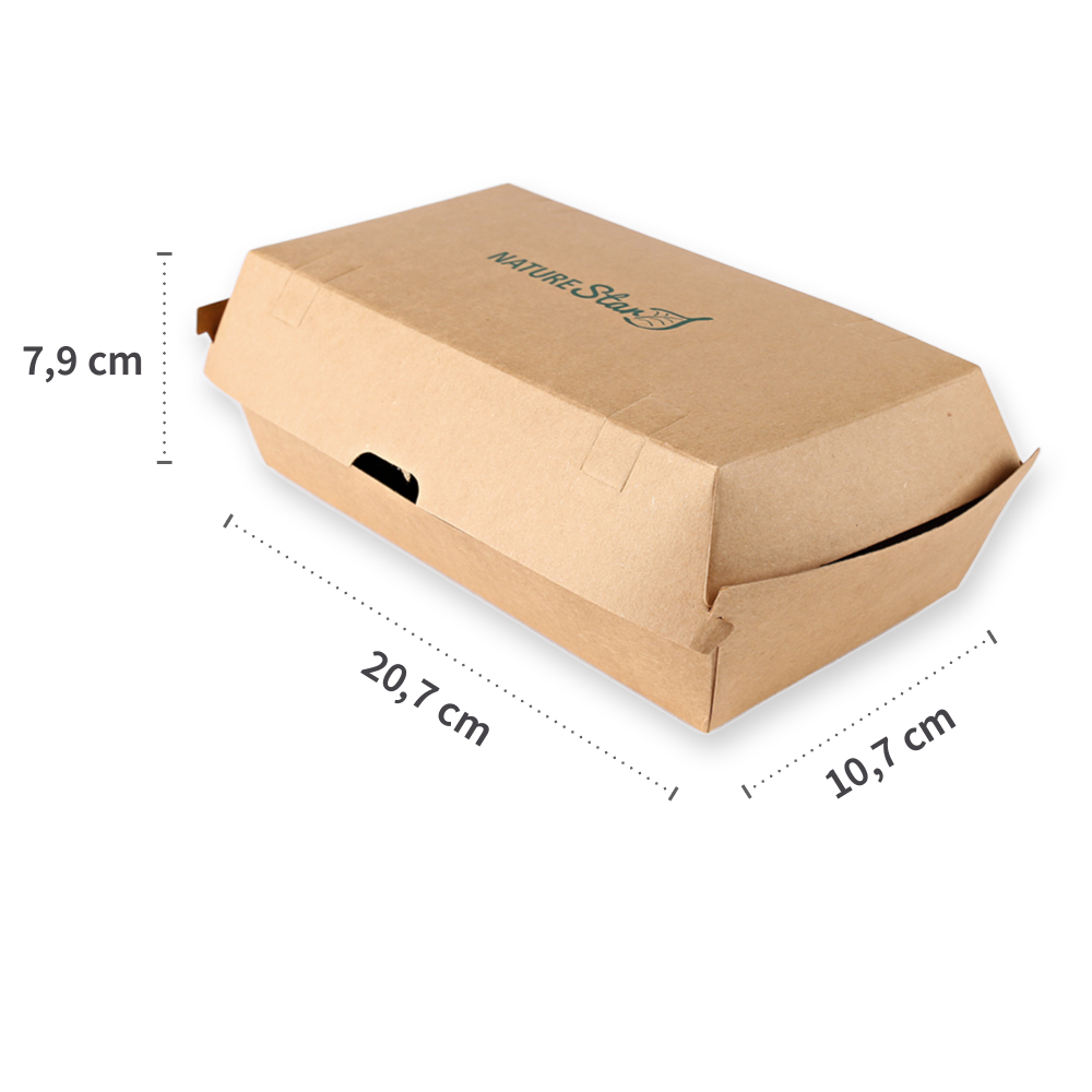 Sandwich box "Club" made of kraft paper, dimensions