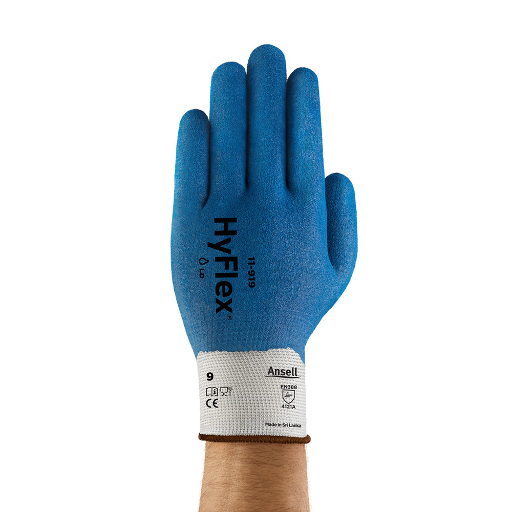 Ansell HyFlex® 11-919, mechanical protection gloves in the front view