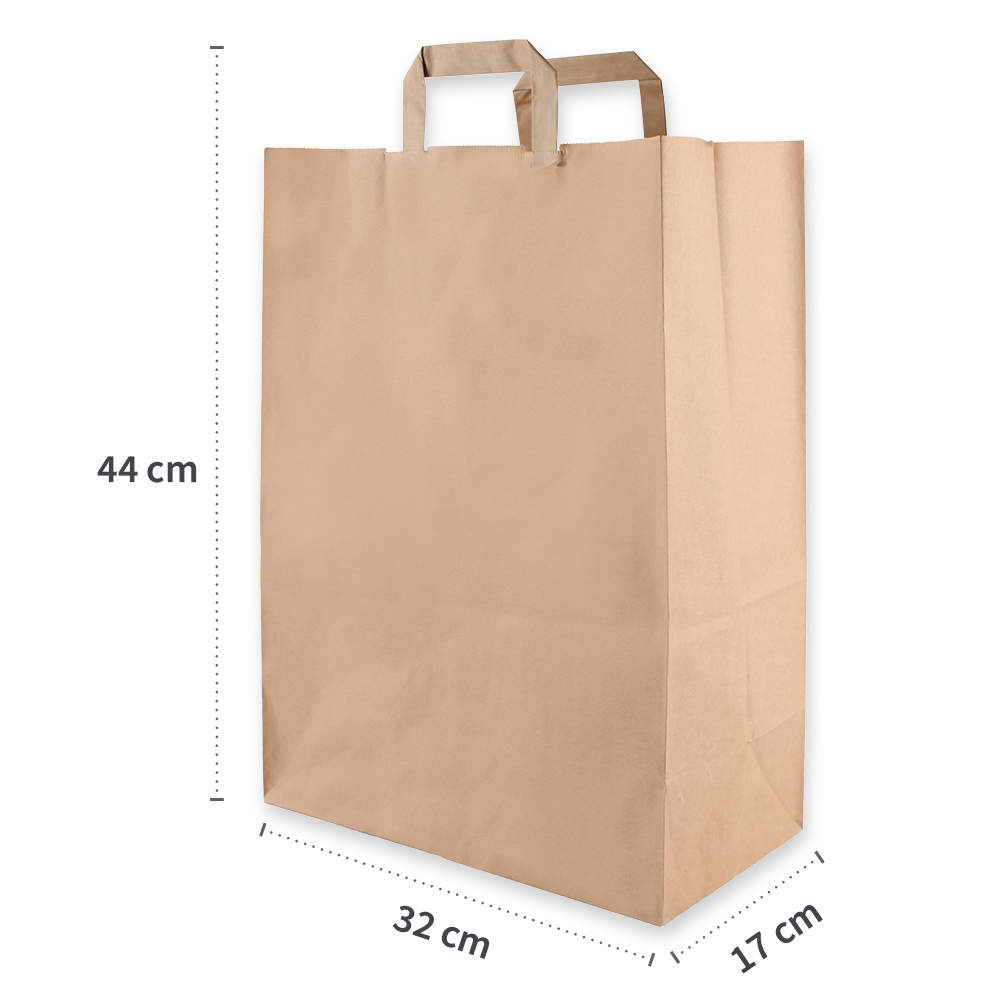 Paper carrying bag "Strong" made of paper, measurements, 32cm x 17cm x 44cm