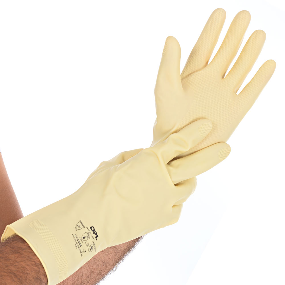 Chemical resistant gloves Satin made of latex