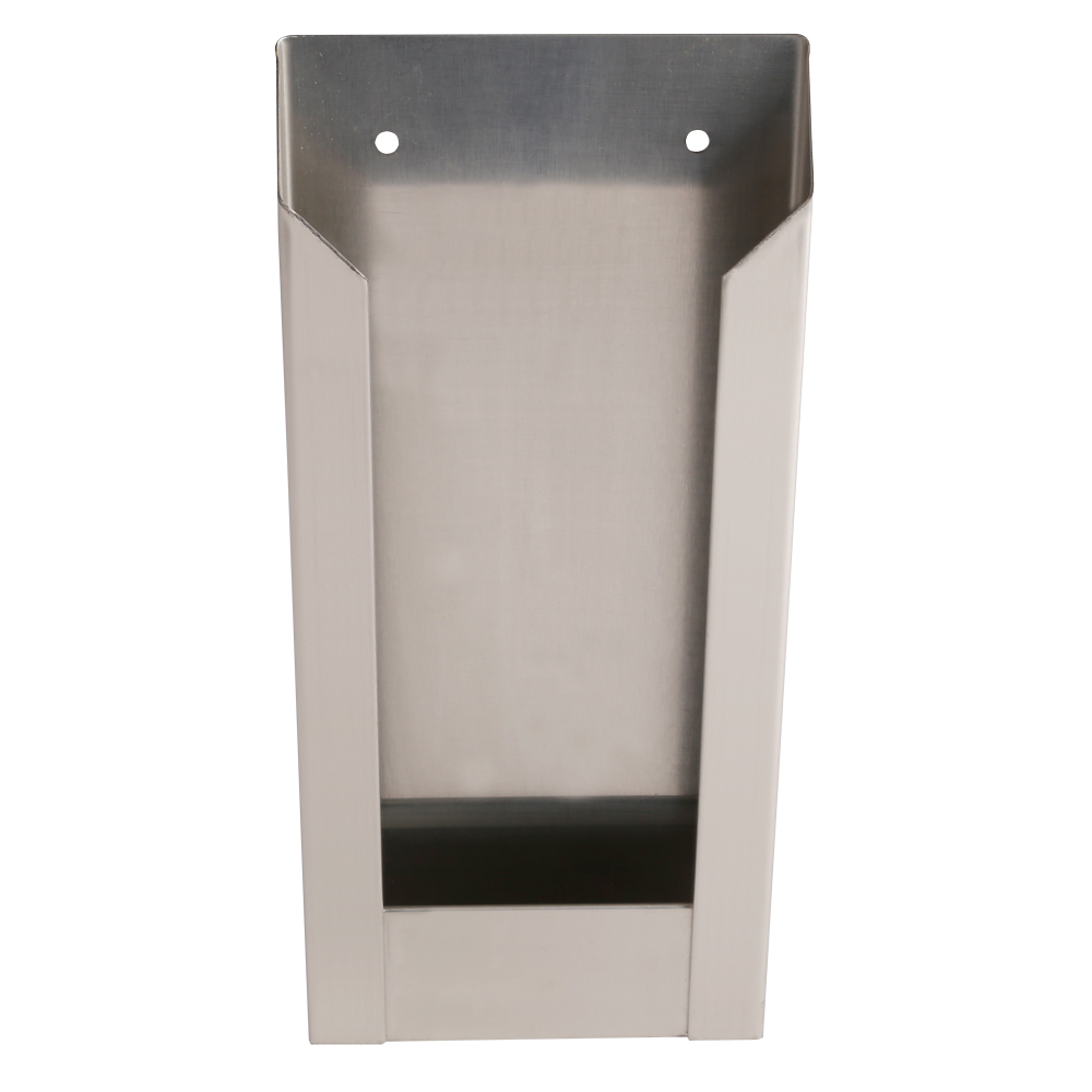 Dispenser for hygiene paper bags made of stainless steel in the front view