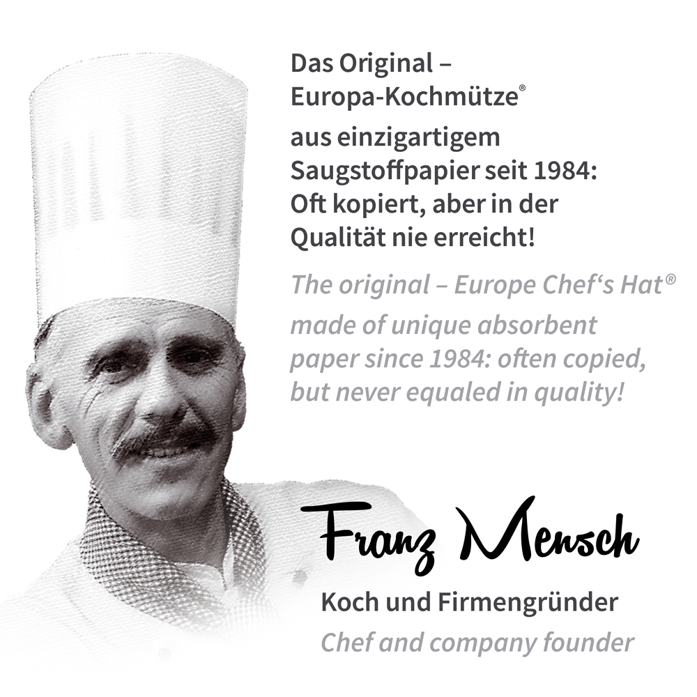 Europa chef's hat Original made of absorbent paper, exposed in historic picture