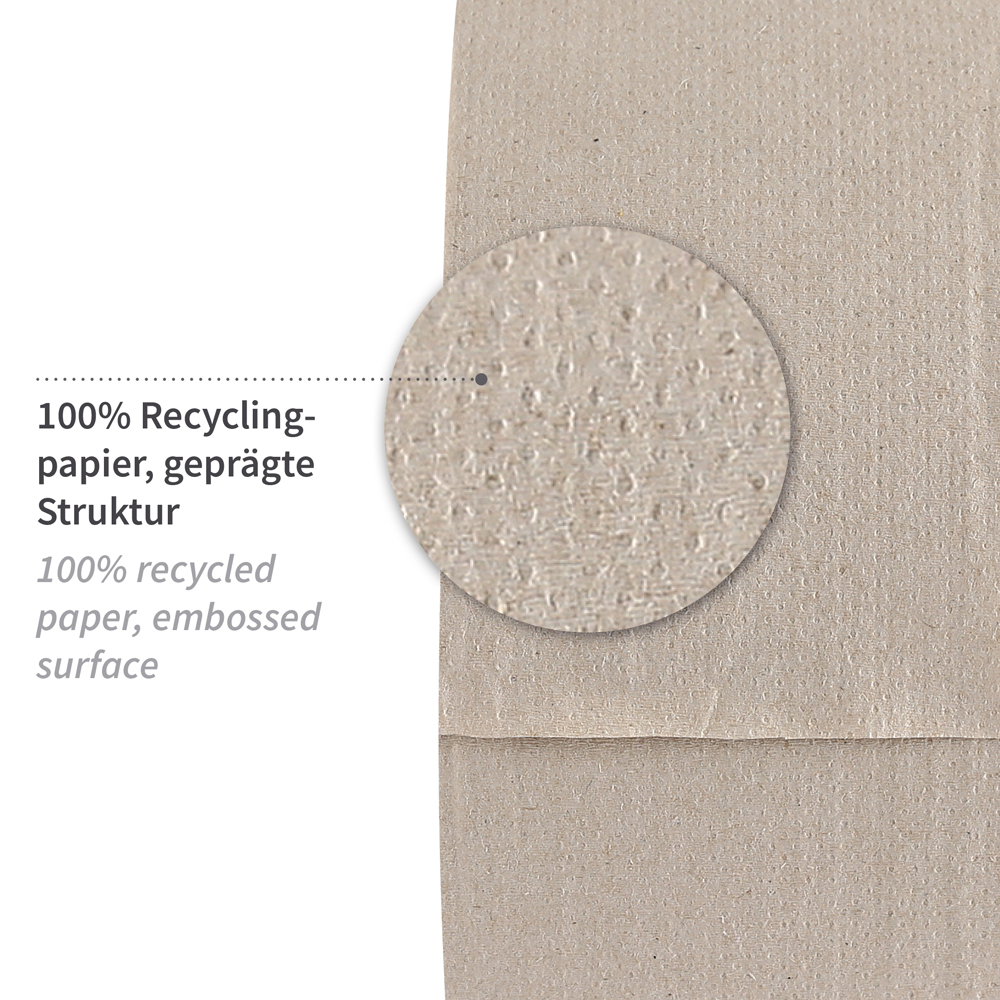 Toilettenpapier, Jumbo, 1-lagig aus Recyclingpapier, Material