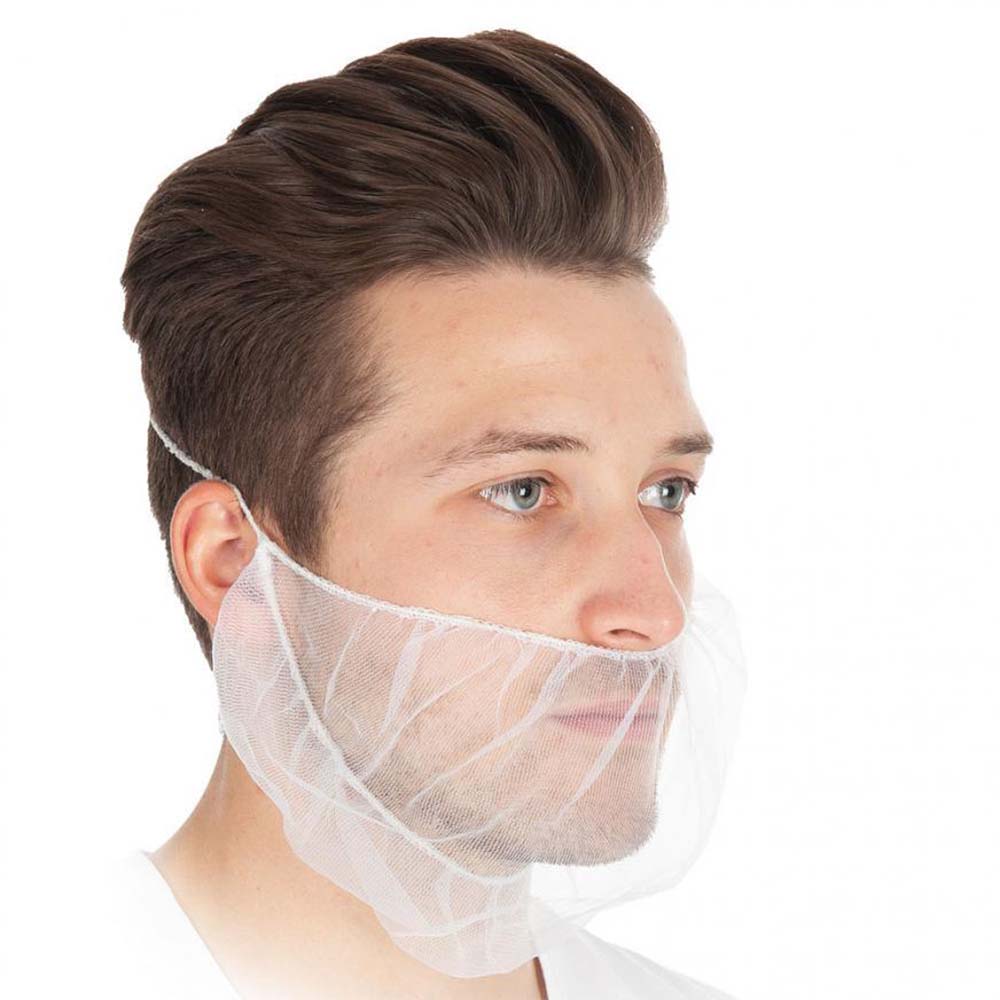 Beard cover made of  nylon in white