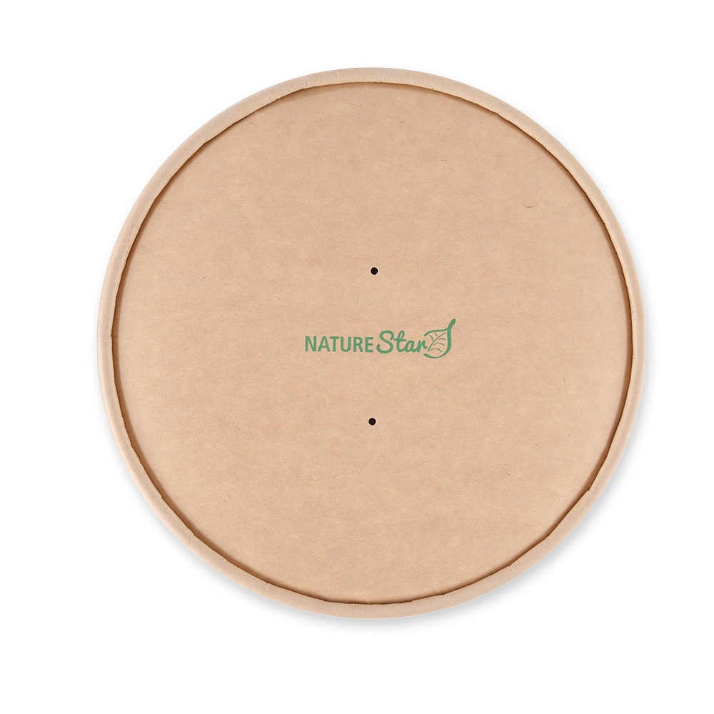 Organic lid for Caesar salad bowls| kraft paper/PE with 185mm 