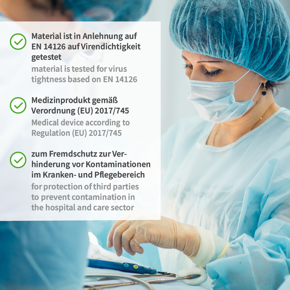 Kittel Med Eco mit Nackenbindeband | PP, PE teil-laminiert