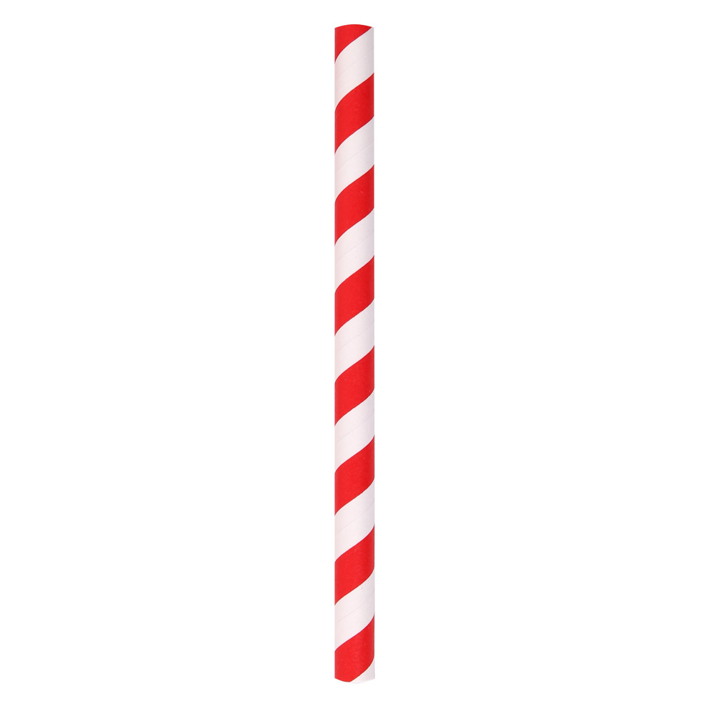 Paper drinking straw "Cocktail" striped, red-white single