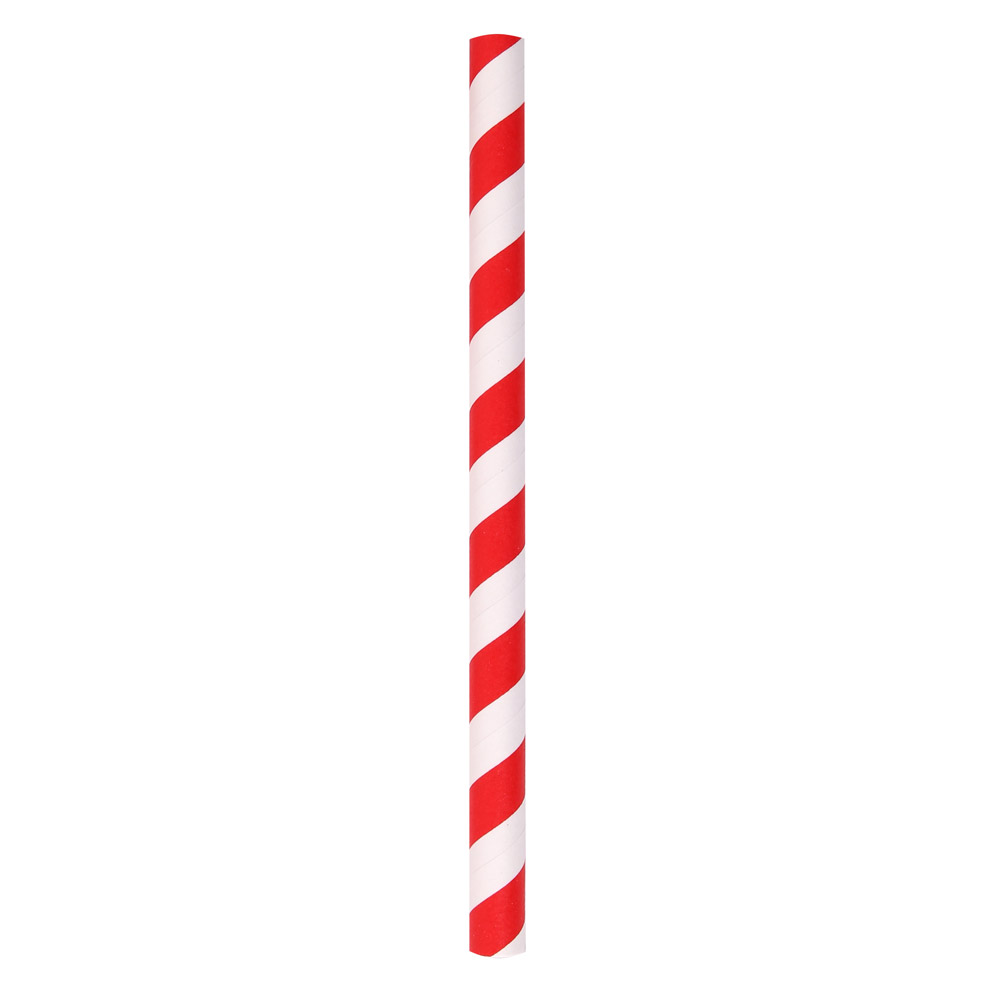 Papier-Trinkhalme "Cocktail" gestreift, rot-weiß Einzeln Papier-Trinkhalme "Cocktail" gestreift, rot-weiß Einzeln