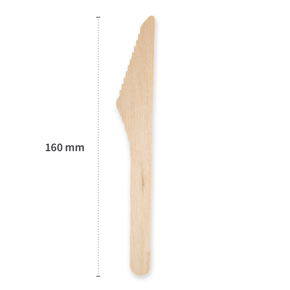 Biodegradable knife made of birch wood, FSC®-certified, length