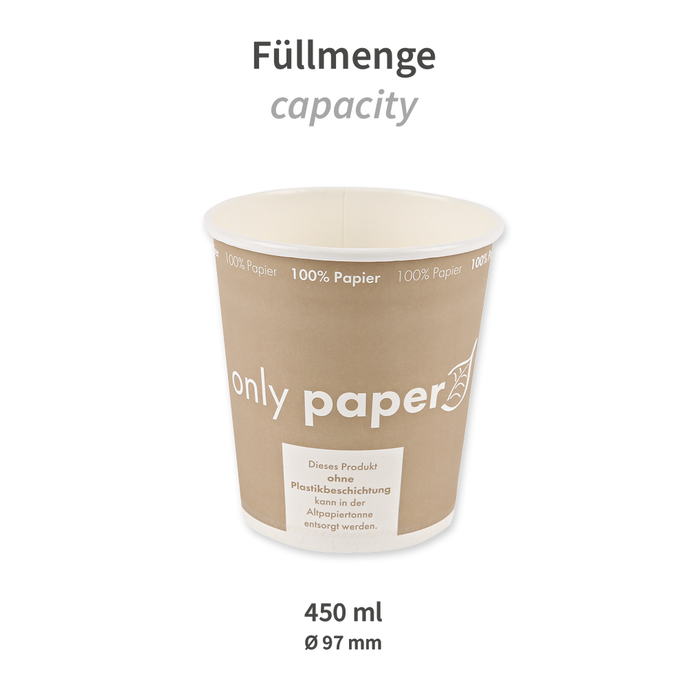 Bio Suppenbecher Only Paper | Pappe, Rückansicht Bio Suppenbecher Only Paper aus Pappe in der Rückansicht