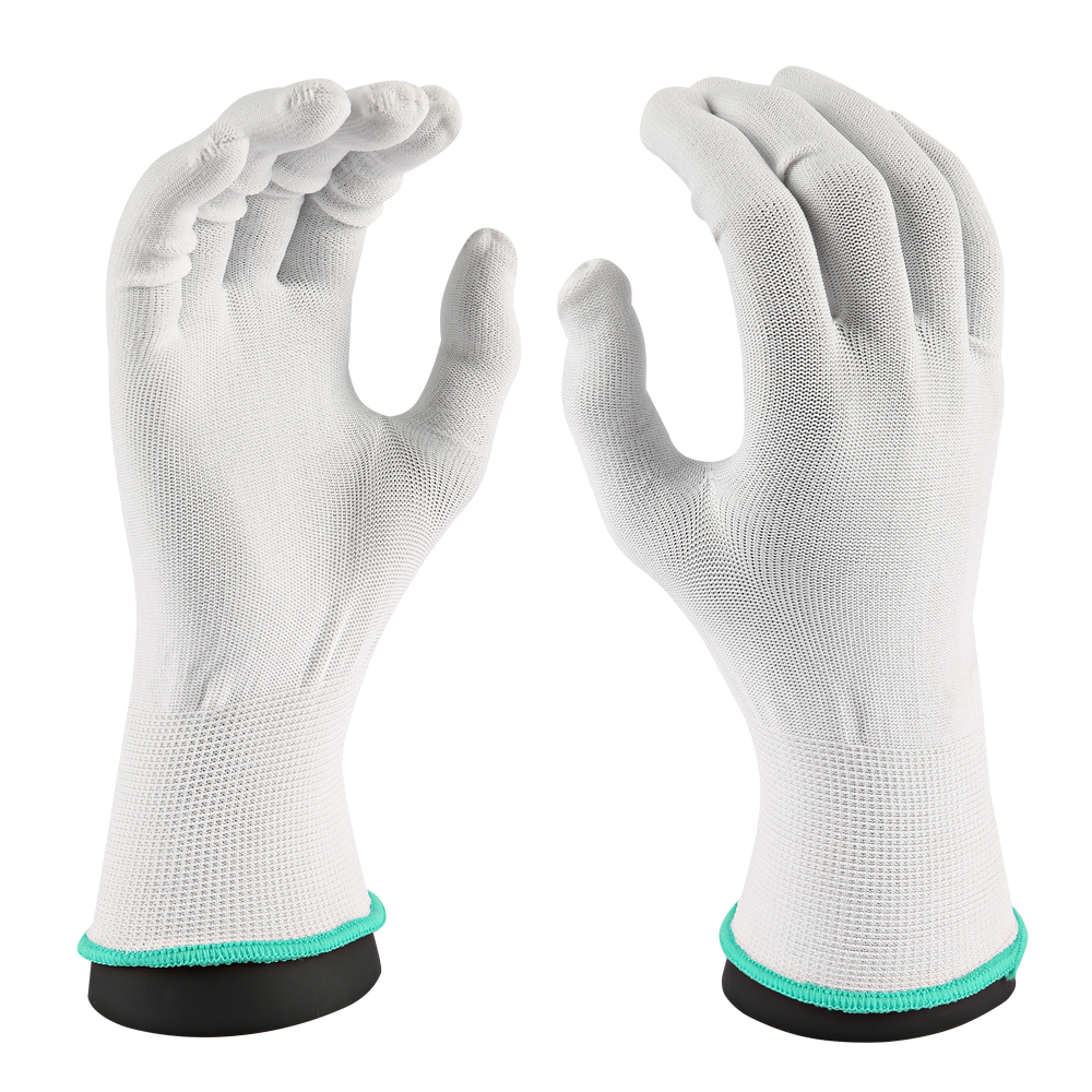 Fine knit gloves Allfood made of nylon in white