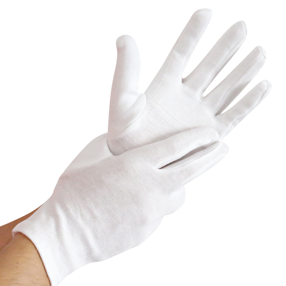 Cotton gloves Blanc Doubled in white