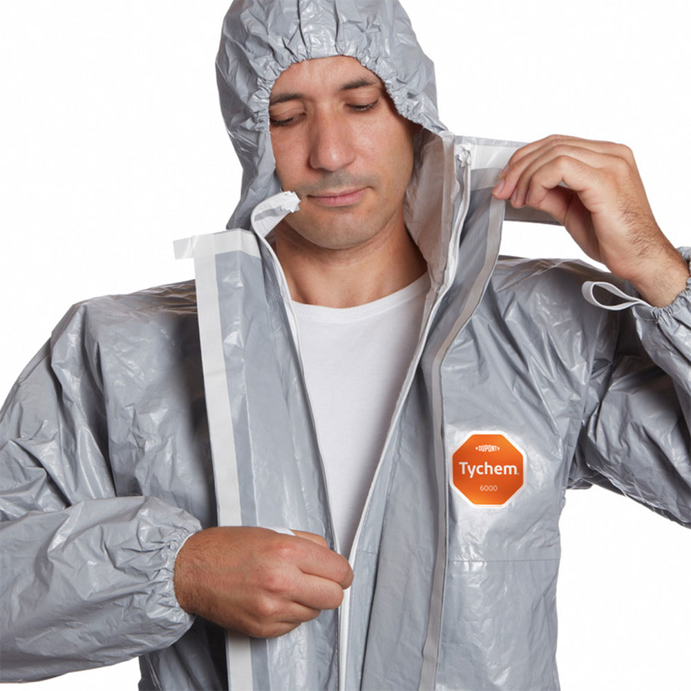 DuPont™ Tychem® 6000 F Chemical Safety Coveralls CHA5 with the closure