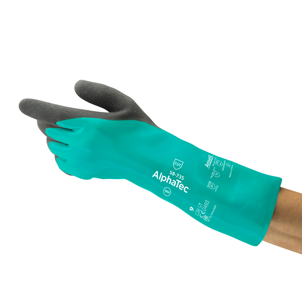 Ansell AlphaTec® 58-735, Chemikalienschutzhandschuhe in der Seitenansicht