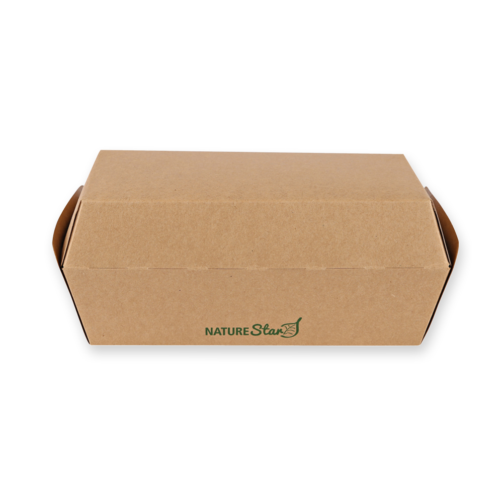 Organic sandwich boxes Club made of kraft paper/PE, FSC®-Mix, back side