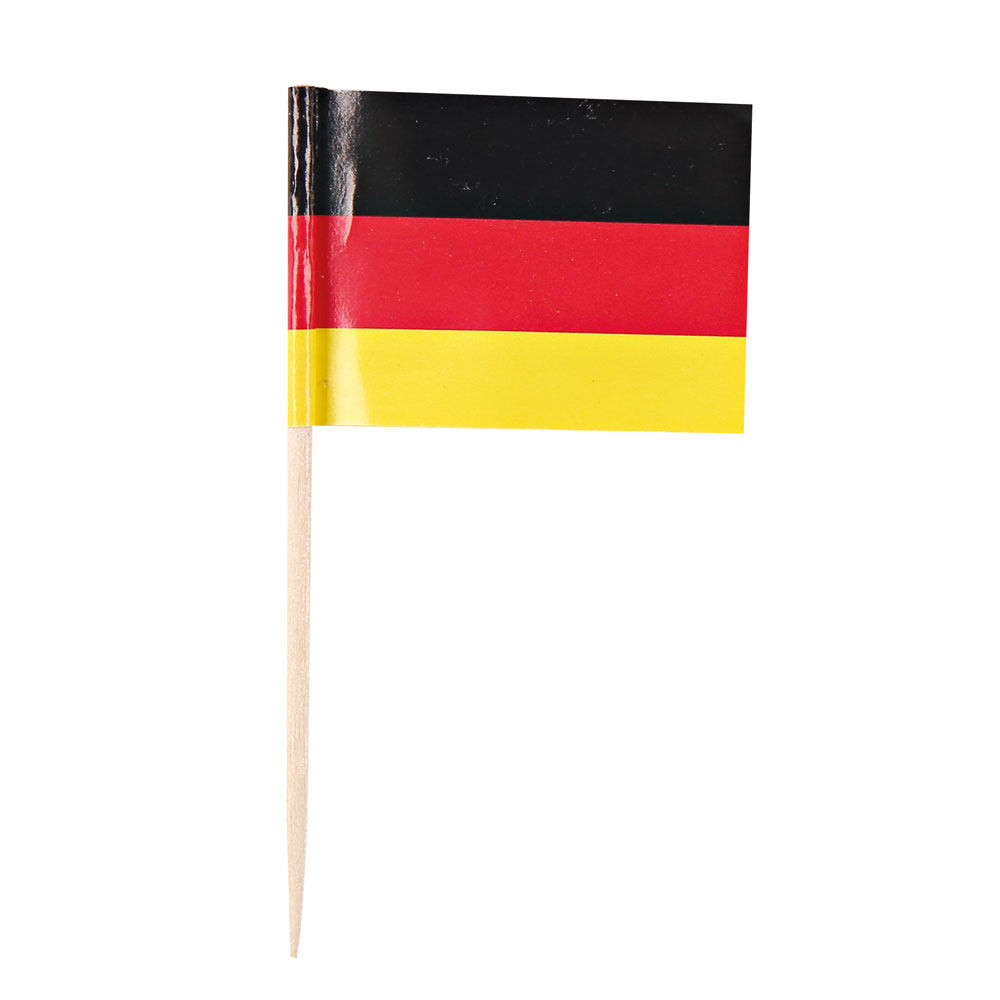 Flag picks made of birch wood with the german flag