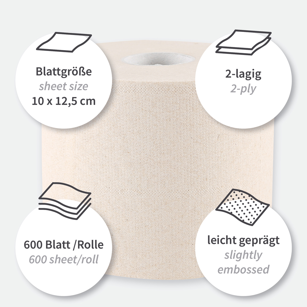 Bio-Toilettenpapier 2-lagig - FSC®-zertifiziert, Kleinrolle, Besonderheiten