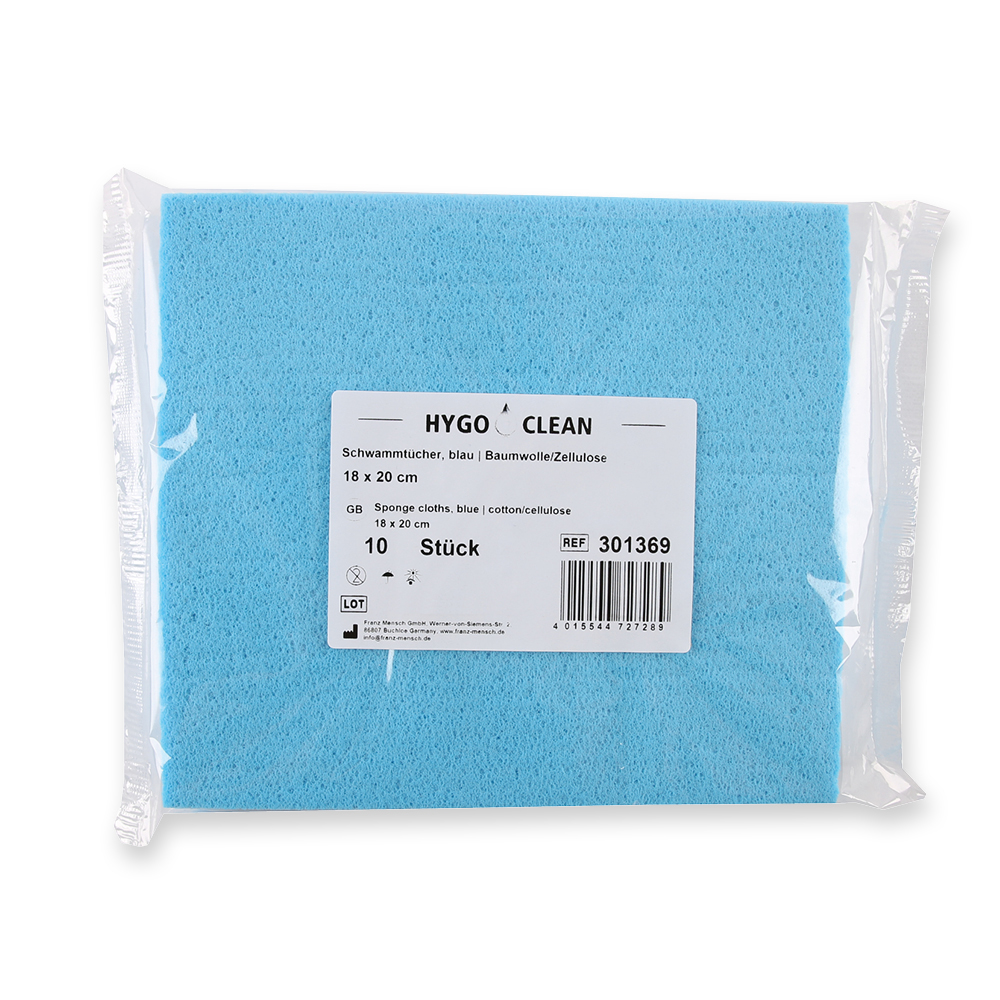 Sponge cloths made of cotton/cellulose, packaging