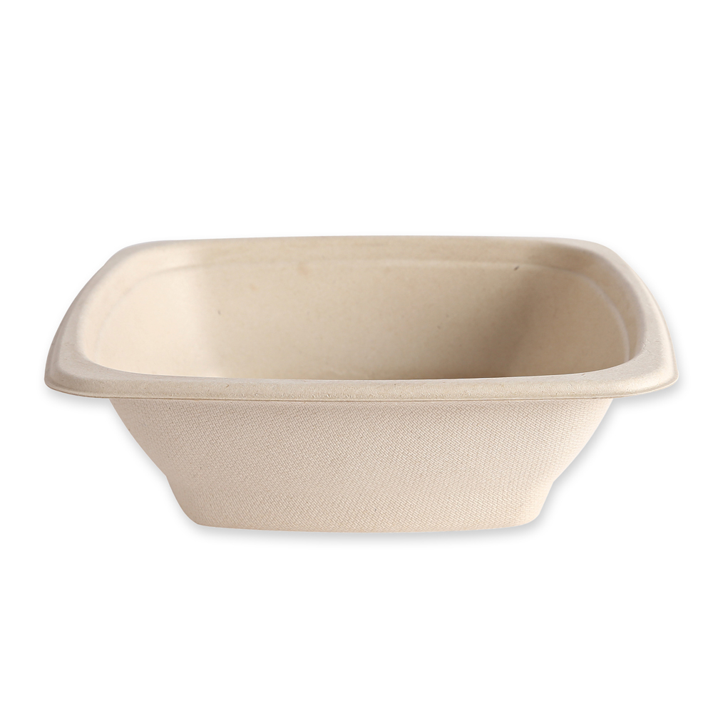 Organic trays, square made of bagasse, without lid