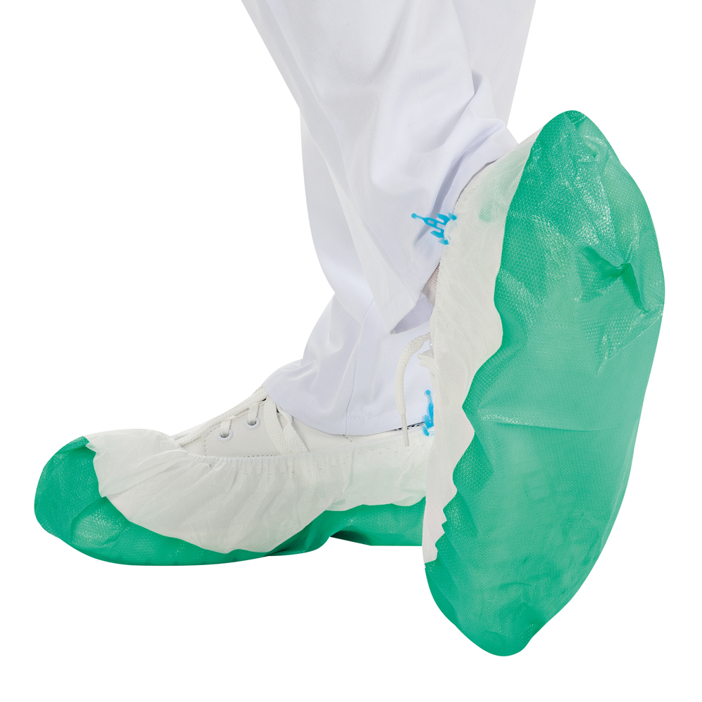 Overshoes for Hygomat made of PP/CPE in white-green
