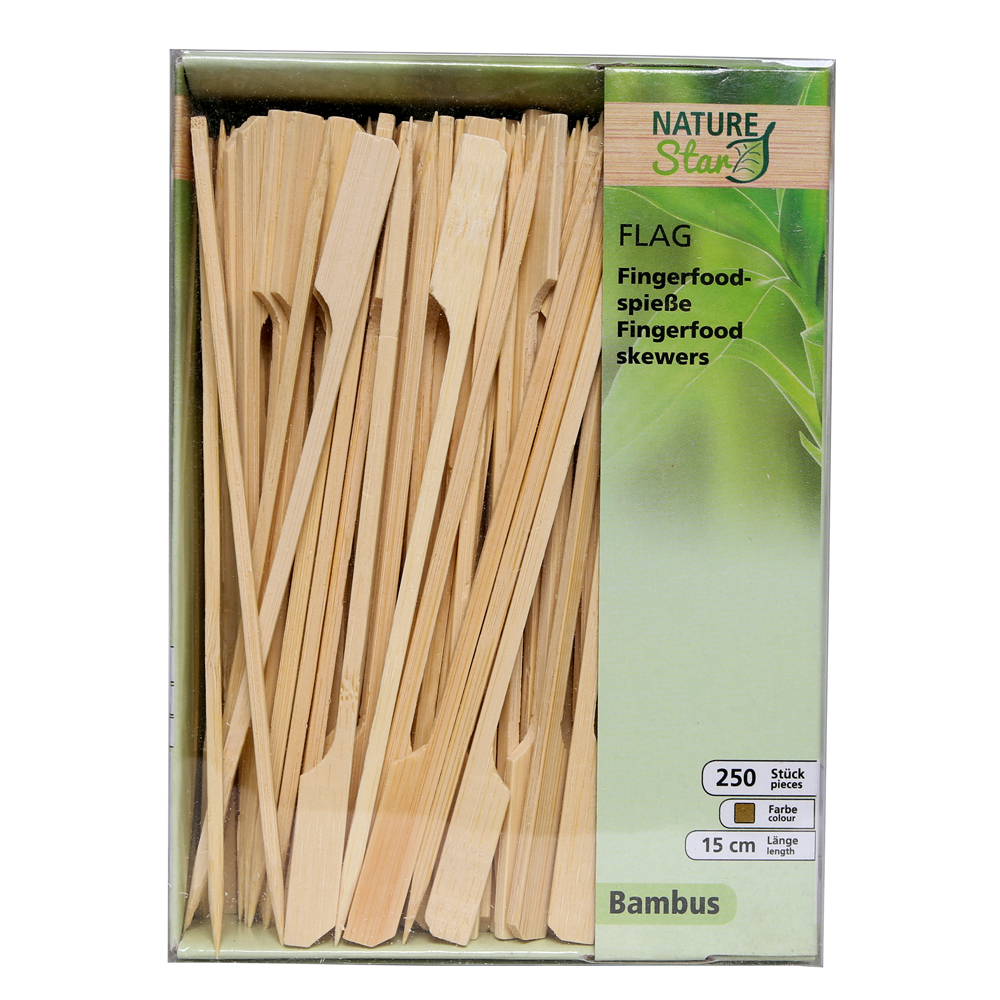 Fingerfood Spieße "Flag" aus Bambus in der Verpackung 