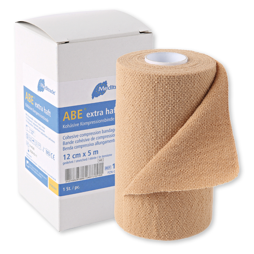 Meditrade ABE® extra haft, kohäsive Kurzzugbinden in der Gesamtansicht