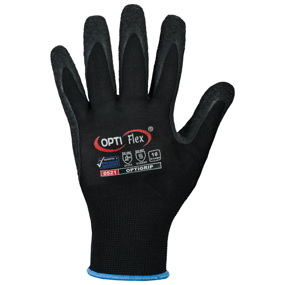 Opti Flex® Optigrip 0521 fine knit gloves from the back side