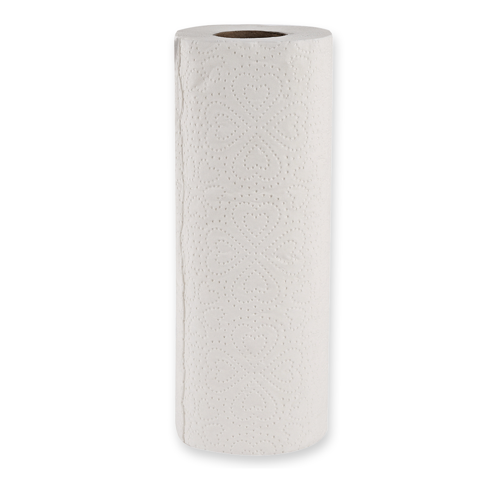 Kitchen rolls, 3-ply from cellulose from the frontside