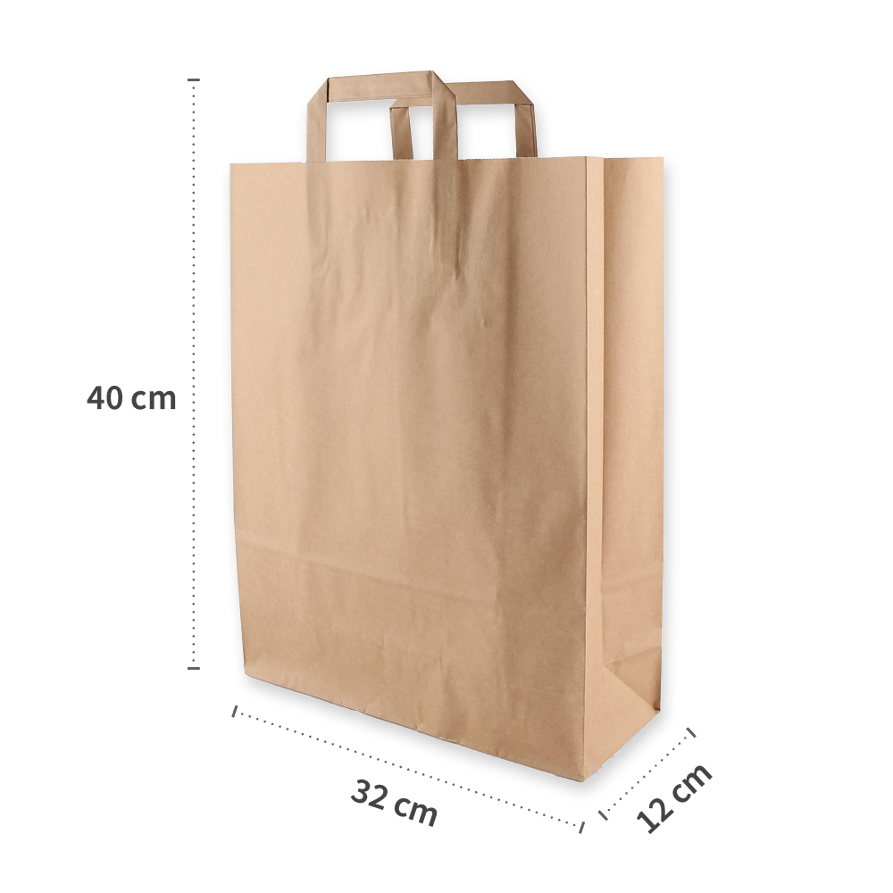 Paper carrying bag "Strong" made of paper, measurements, 32cm x 12cm x 40cm