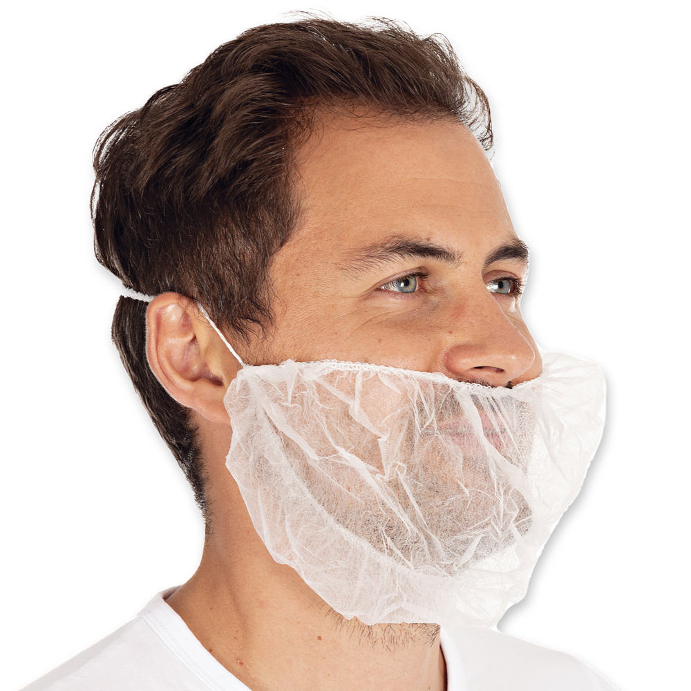 Beard protector PP in side view white
