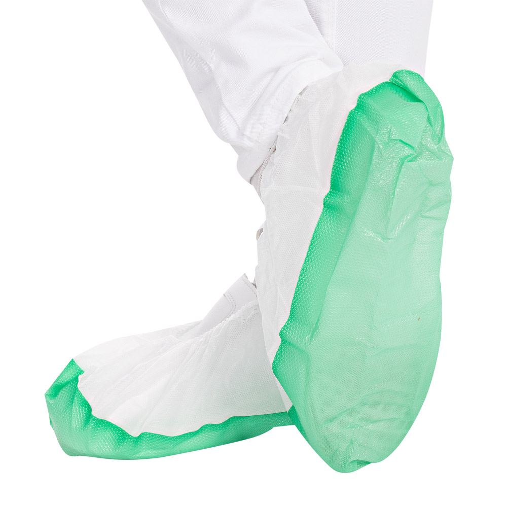 Overshoes made of PP/CPE in white-green