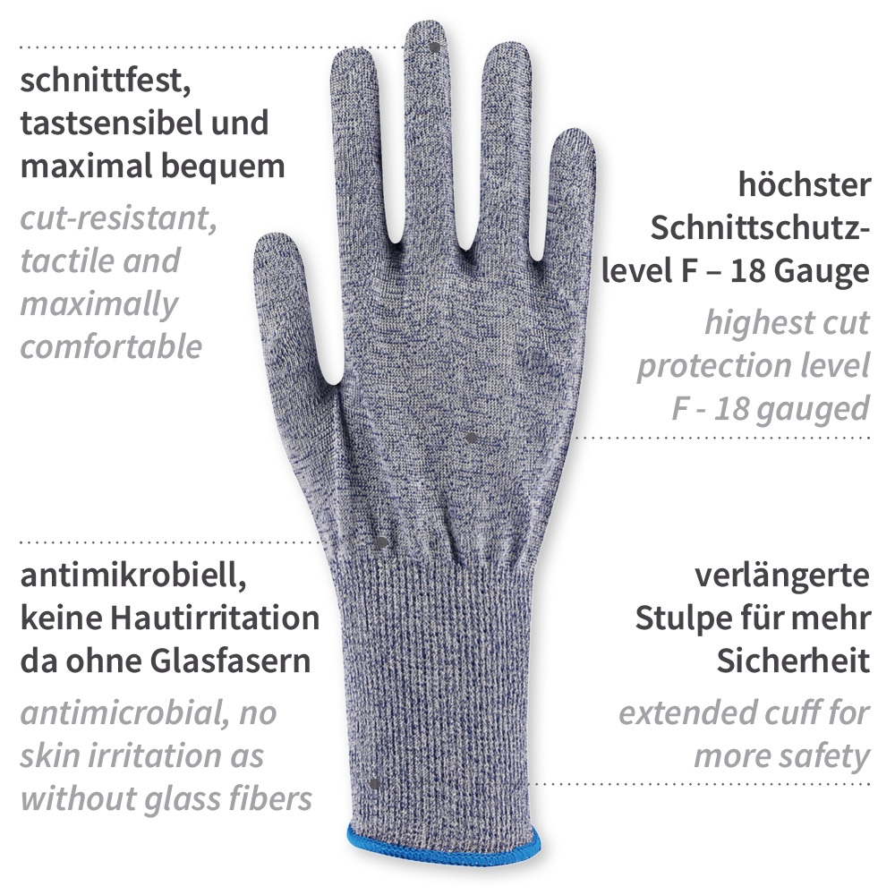 Cut protection gloves Cut Allfood Steel Extra made of stainless steel fibre with properties