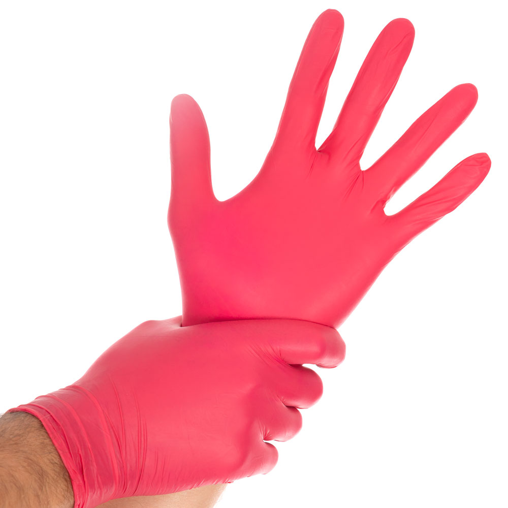 Nitrile gloves Safe Light powder-free in red