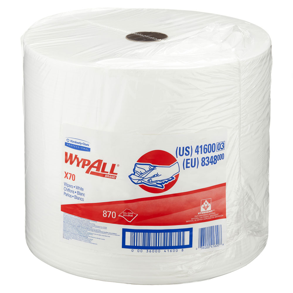 WypAll® X70 wipers, 1-ply on the roll from the frontside