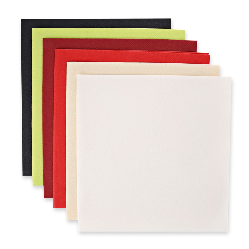 Napkins Eleganza, 40 x 40 cm, 1-ply, 1/4 fold made of airlaid, FSC®-mix in white with all colours