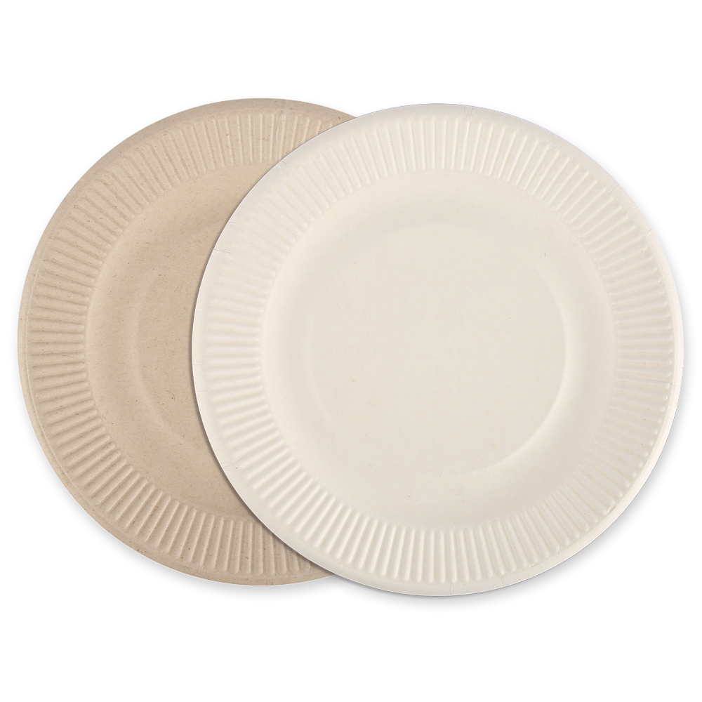 Organic snack plates, round made of bagasse, preview image