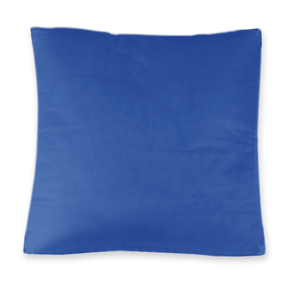 Disposable pillow with PP filling from PP in blue from the front side