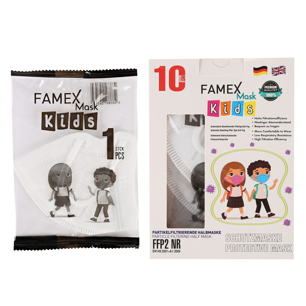 Atemschutzmasken Kids FFP2 NR aus PP mit Verpackung