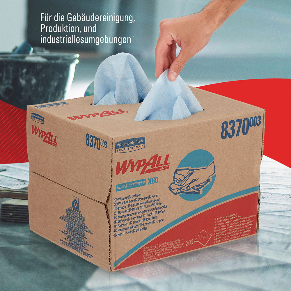 WypAll® General Clean™ X60 wipers, BRAG™ box with the product preview