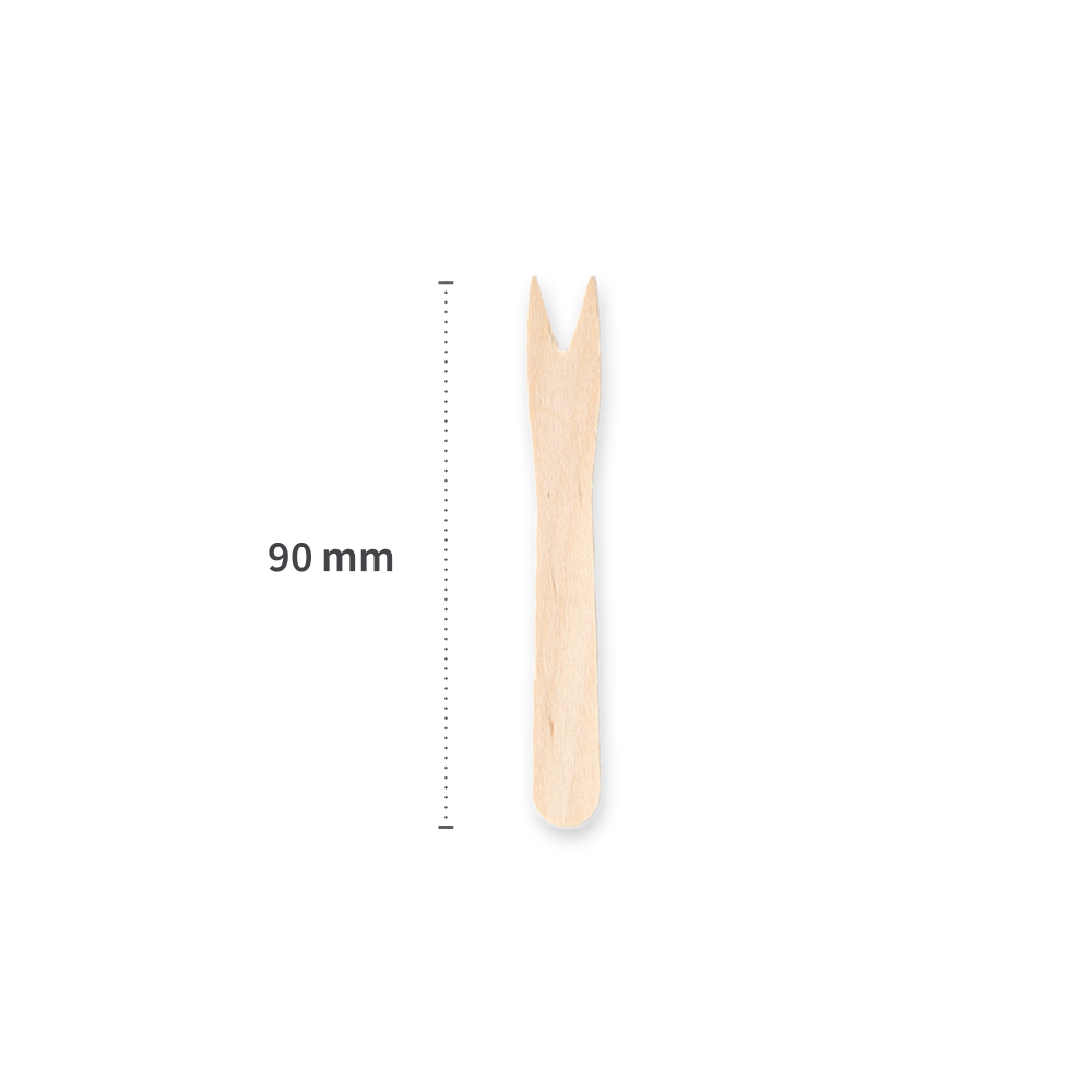 Biodegradable french fork made of birch wood, length