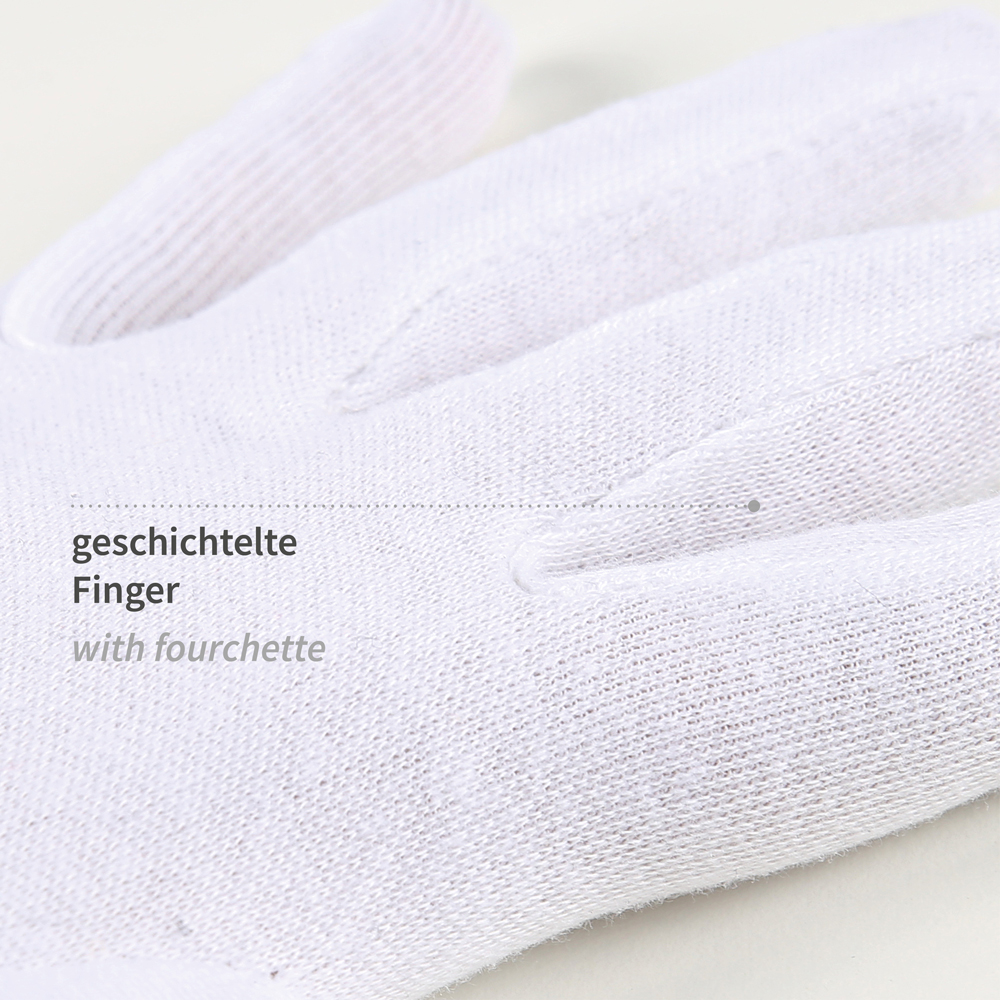 Baumwollhandschuh Blanc mit geschichtelten Fingern