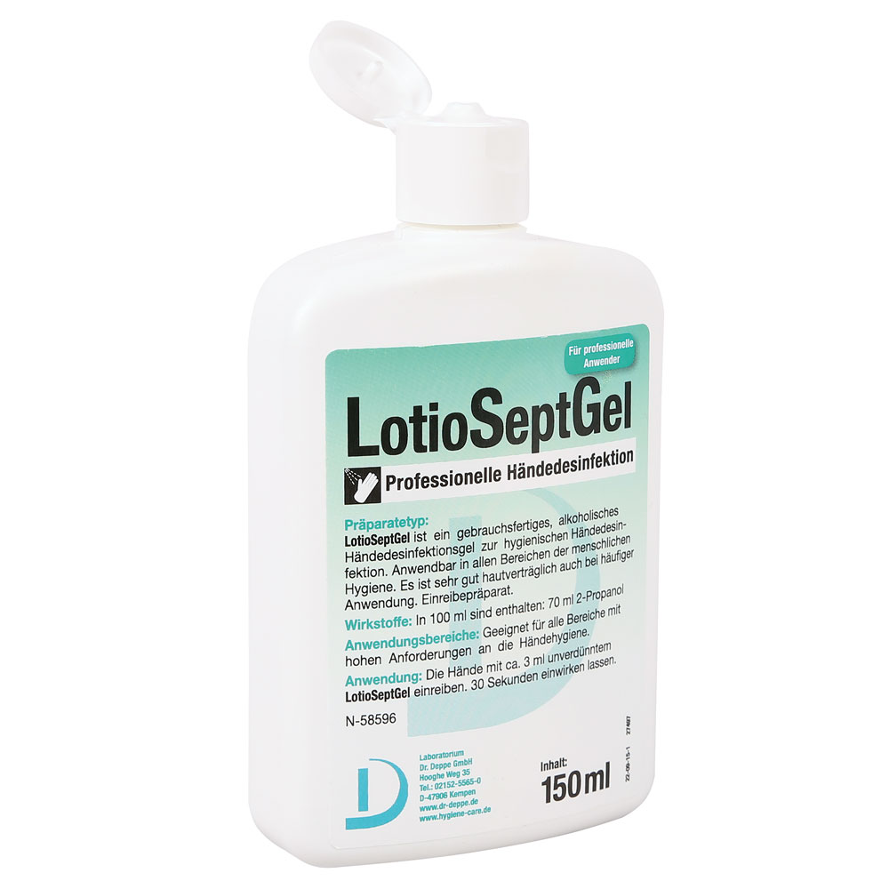 Hand disinfection Lotio Sept Gel with open lid