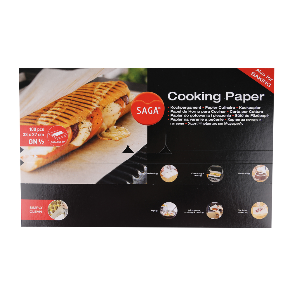 Cooking parchments as sheet with silicone coating in 27cm