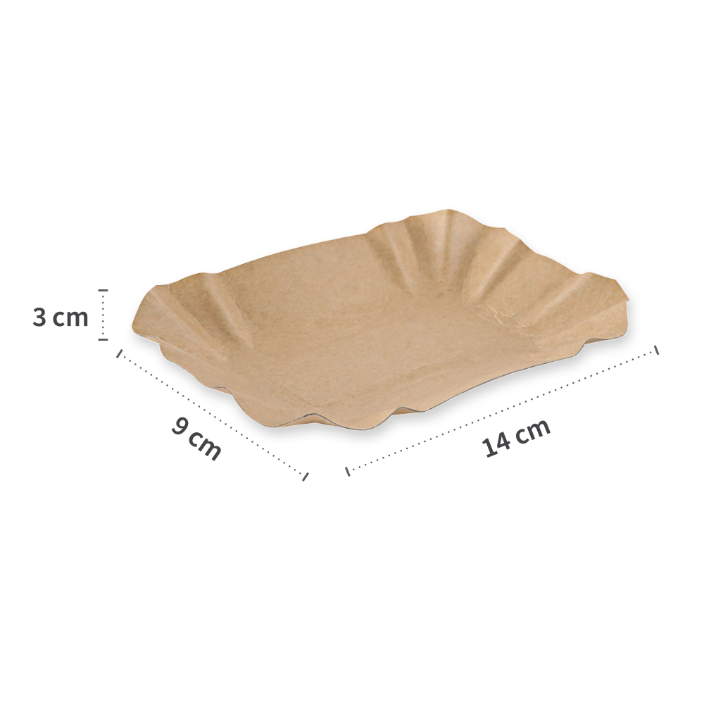 Bio Schale oval aus Kraftpapier, FSC®-zertifiziert, Maße
