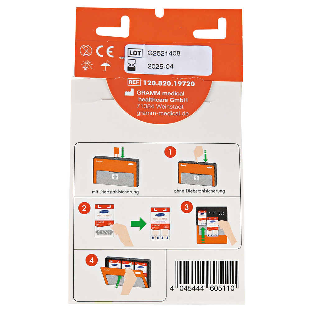 Nachfüllpack EasyAid Pflasterstrips Elastic, Pflaster, Rückseite Nachfüllpack EasyAid Pflasterstrips Elastic, Pflaster von der Rückseite
