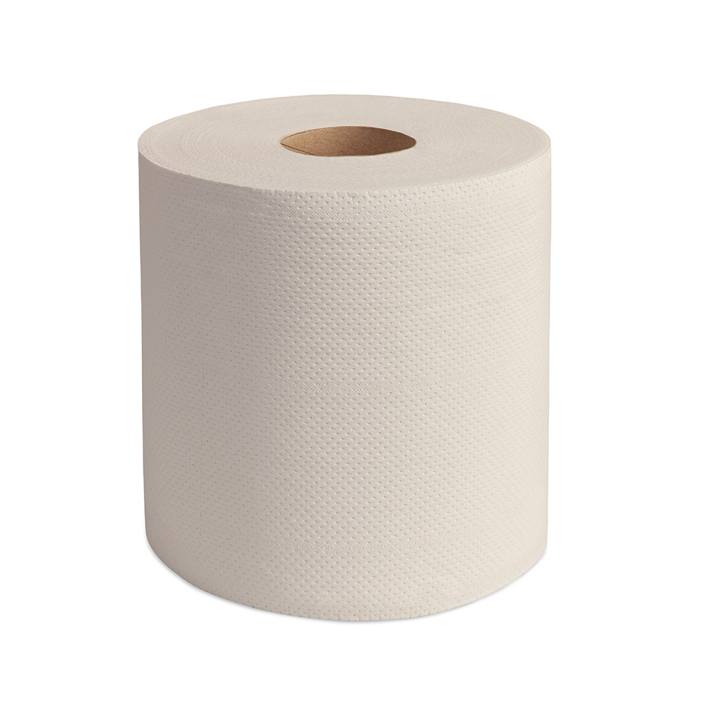 Green Hygiene® paper towel rolls RAINER, 2-ply made of recycled paper in centerfeed in front view