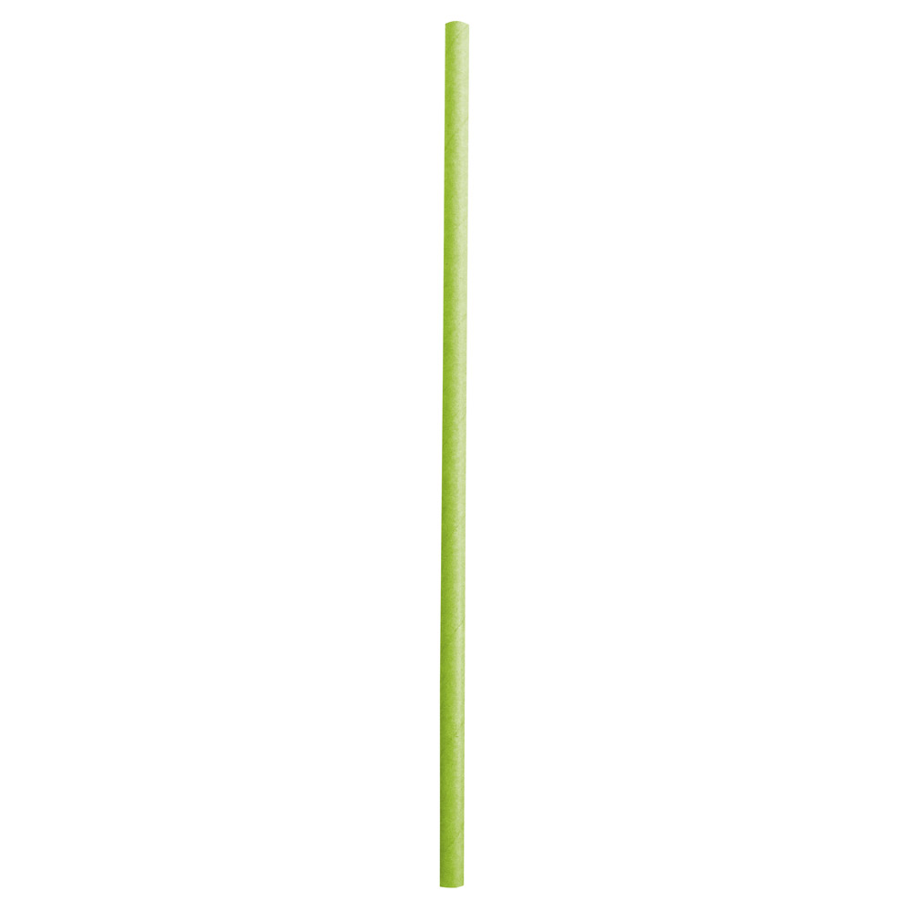 Paper drinking straws "Classic" single color FSC® certified, in green in the front view. 