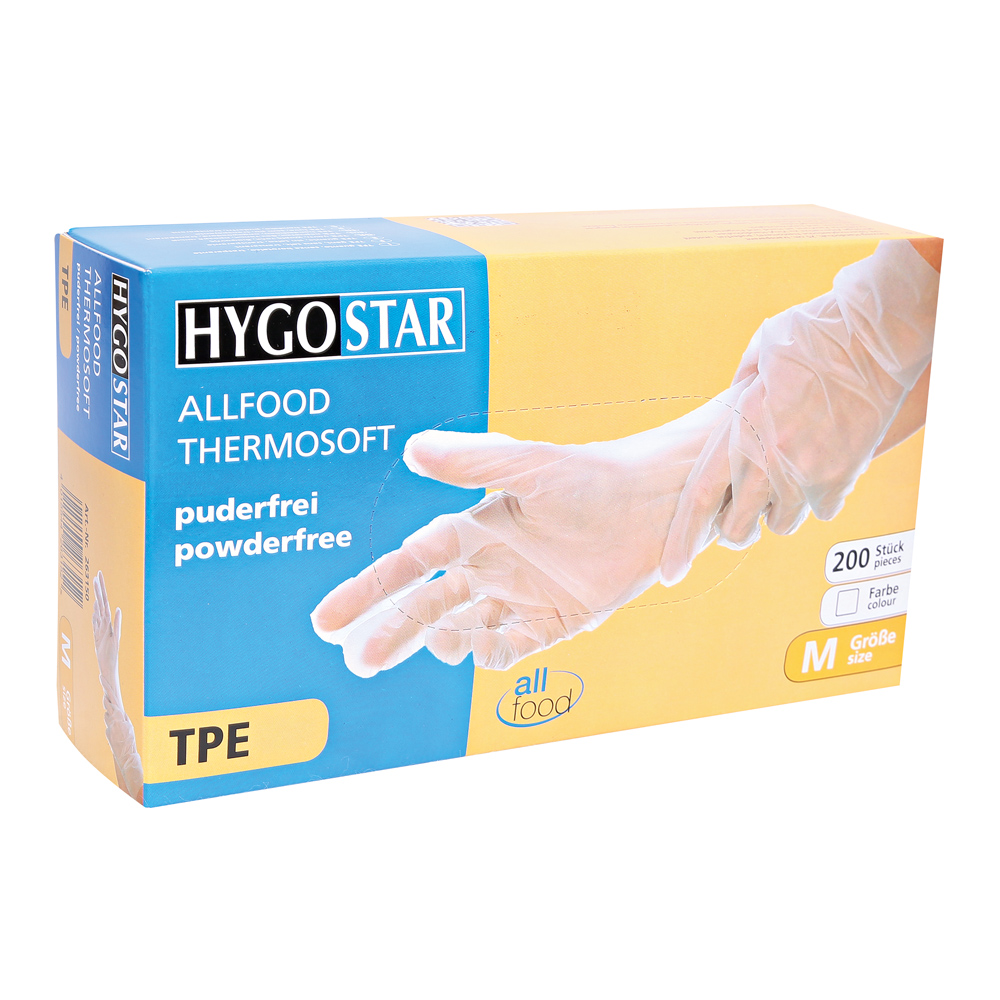 TPE gloves Allfood Thermosoft in transparent in the dispenser box